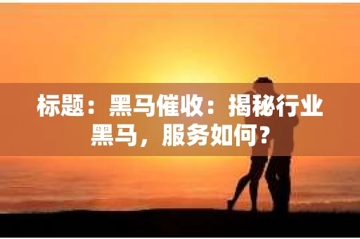 标题：黑马催收：揭秘行业黑马，服务如何？