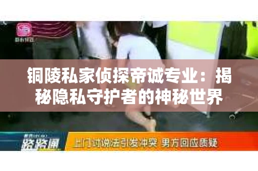 铜陵私家侦探帝诚专业：揭秘隐私守护者的神秘世界