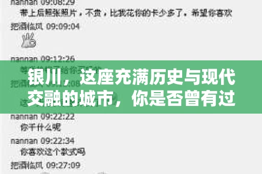 银川，这座充满历史与现代交融的城市，你是否曾有过这样的疑问：银川有私家侦探公司吗？今天，就让我带你一起揭开这个谜团。