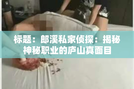 标题：郎溪私家侦探：揭秘神秘职业的庐山真面目