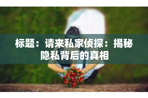 标题：请来私家侦探：揭秘隐私背后的真相