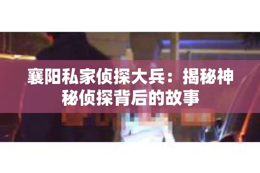 襄阳私家侦探大兵：揭秘神秘侦探背后的故事