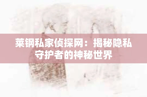 莱钢私家侦探网：揭秘隐私守护者的神秘世界