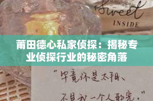 莆田德心私家侦探：揭秘专业侦探行业的秘密角落