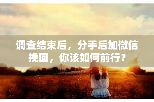 调查结束后，分手后加微信挽回，你该如何前行？